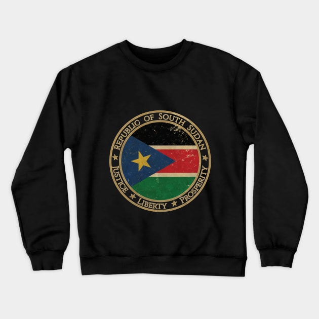 Vintage Republic of South Sudan Africa African Flag Crewneck Sweatshirt by DragonXX